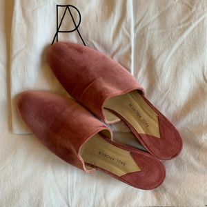 Paul Andrew Pisa Pink Velvet Slides Mules